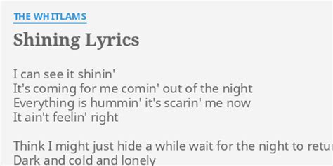 Shining lyrics [The Whitlams]