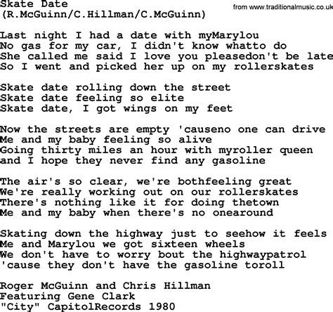 Skate Date lyrics [McGuinn, Clark & Hillman]