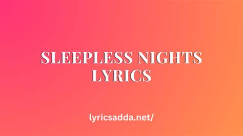 Sleepless Nights lyrics [Matt.B & Masta Wutu]