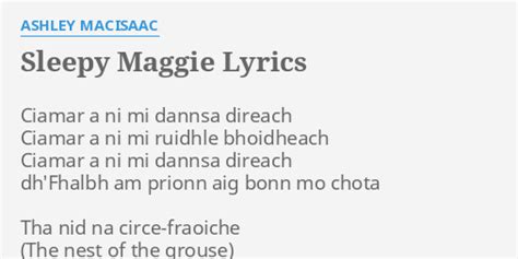 Sleepy Maggie lyrics [Ashley MacIsaac]