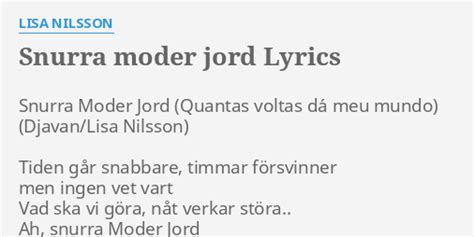 Snurra moder jord lyrics [Lisa Nilsson]