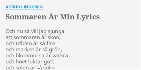 Sommaren är Min lyrics [Michel 