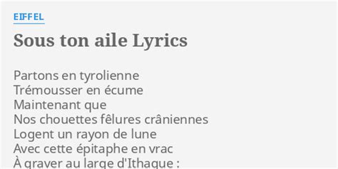 Sous ton aile lyrics [Eiffel]