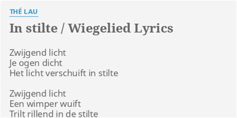 Speel lyrics [Thé Lau]