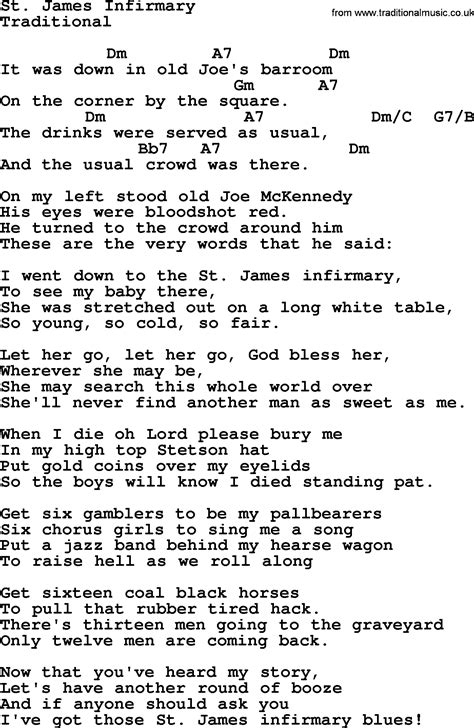 St. James Infirmary lyrics [Al Grey]