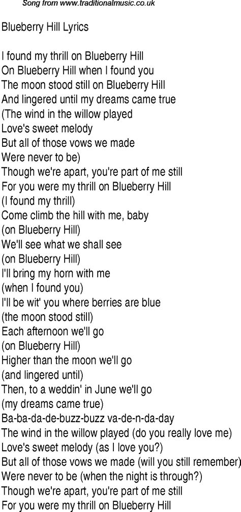 Stone House on Blueberry Hill lyrics [David Elias]