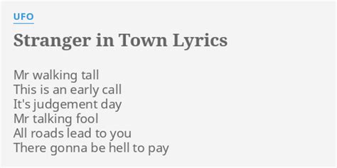 Stranger in Town lyrics [UFO]