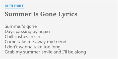 Summer's Gone lyrics [Goldberry]