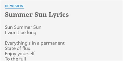 Summer Sun lyrics [Bill Anderson]