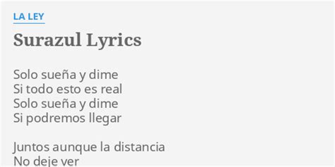 Surazul lyrics [La Ley]
