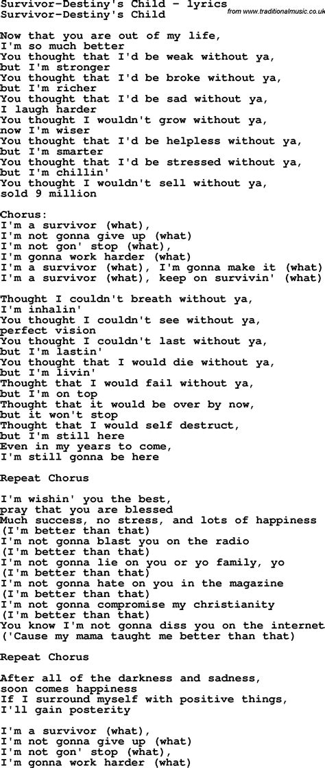 Survivor lyrics [Die Happy]