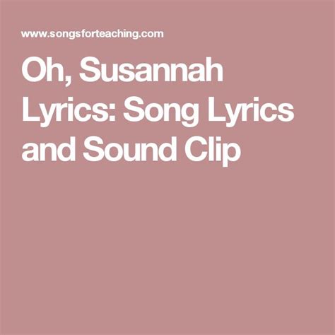 Susannah lyrics [The Flops]