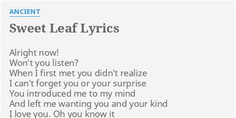 Sweet Leaf lyrics [Ancient]