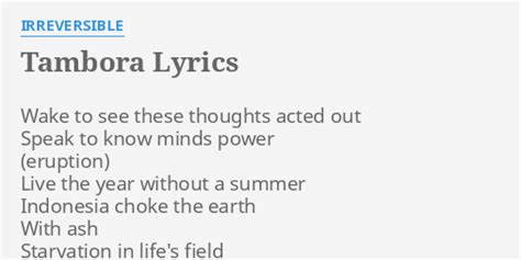 TAMBORA FLAME lyrics [Cortext]