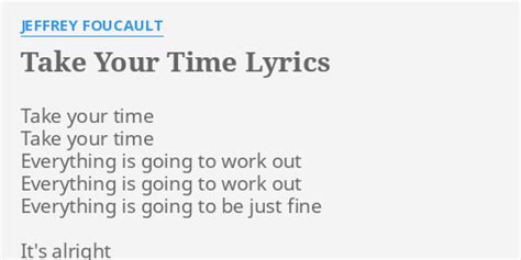 Take Your Time lyrics [Adam Agin]