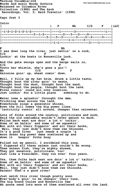 Talking Columbia lyrics [Woody Guthrie]