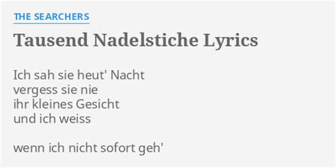 Tausend Nadelstiche lyrics [The Searchers]