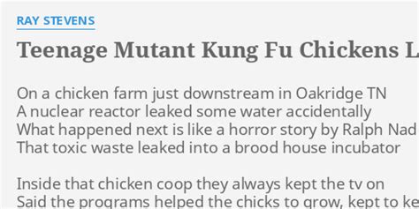 Teenage Mutant Kung Fu Chickens lyrics [Ray Stevens]