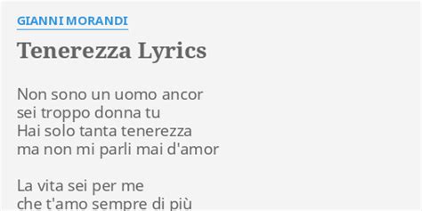 Tenerezza lyrics [Gianni Morandi]