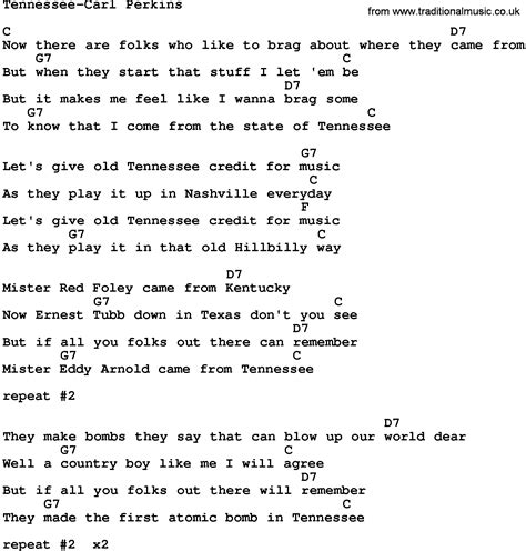 Tennessee lyrics [Carl Perkins]