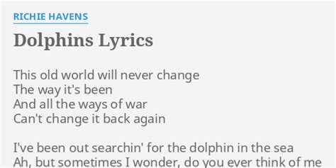 The Dolphins lyrics [Richie Havens]