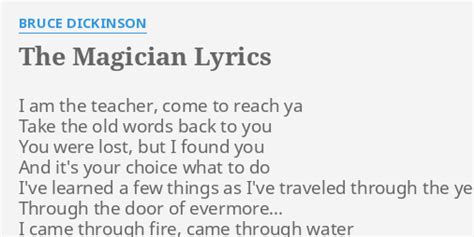 The Magician lyrics [Bruce Dickinson]
