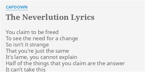 The Neverlution lyrics [Capdown]