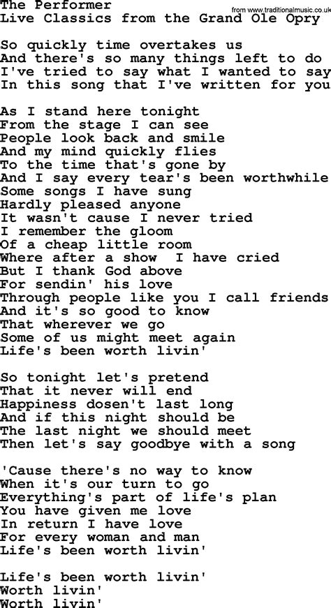 The Performer lyrics [Marty Robbins]