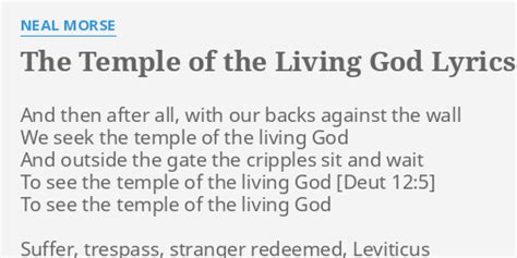 The Temple of the Living God lyrics [Neal Morse]