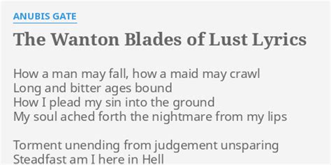 The Wanton Blades Of Lust lyrics [Anubis Gate]