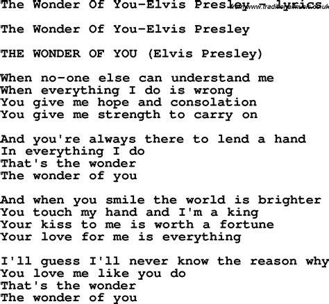 The Wonder Of You lyrics [Elvis Presley]