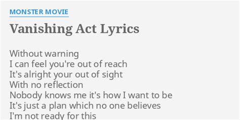 This is My Vanishing Act lyrics [Face To Face]