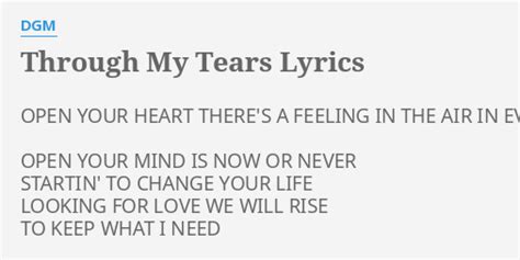 Through My Tears lyrics [DGM]