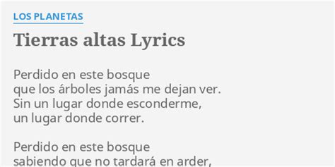 Tierras Altas lyrics [Los Planetas]