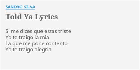 Told Ya lyrics [Sandro Silva]