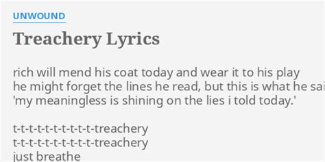 Treachery lyrics [Construcdead]