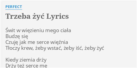 Trzeba żyć lyrics [Perfect]