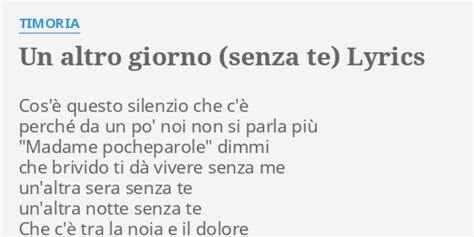 Un Altro Giorno lyrics [Timoria]