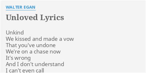 Unloved lyrics [Rod]