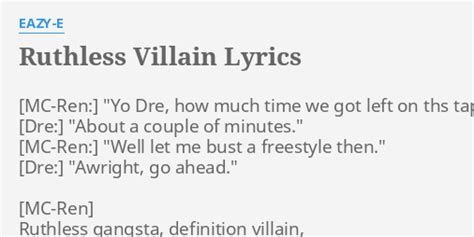 VILLAIN lyrics [D-Ruthless]