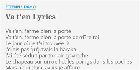 Va-t'en lyrics [Étienne Daho]