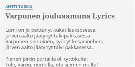 Varpunen Jouluaamuna lyrics [Tarja]