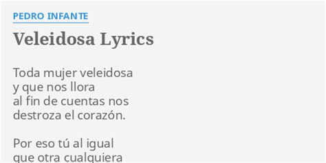 Veleidosa lyrics [Pedro Infante]