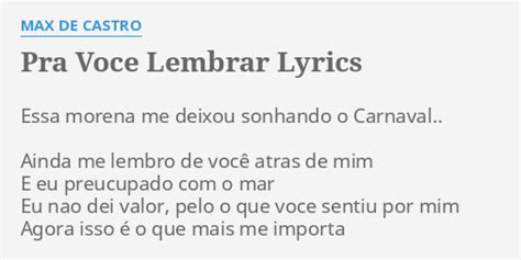 Você E Eu lyrics [Max De Castro]