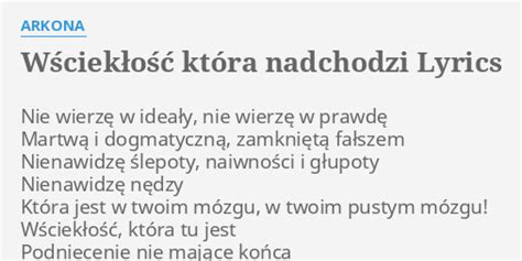 Wściekłość która nadchodzi lyrics [Аркона (Arkona)]