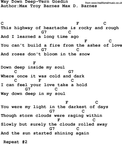 Way Down Deep lyrics [Vern Gosdin]