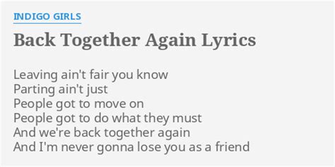 We Are Together lyrics [Indigo Girls]