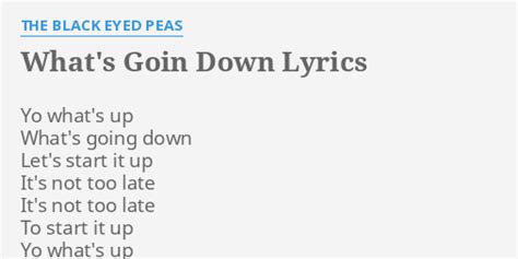 What's Goin' Down lyrics [Black Eyed Peas]