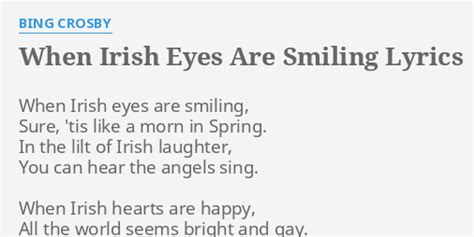 When Irish Eyes Are Smiling lyrics [Bing Crosby]