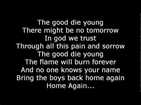 When The Good Die Young lyrics [Anton Fig]